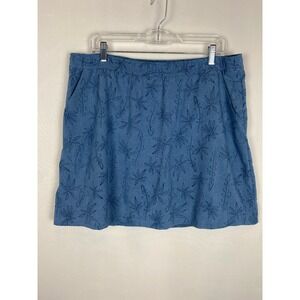 Toad&Co Womens Sunkissed Weekend Skort Blue Floral Print Pockets T1842005 Sz XL